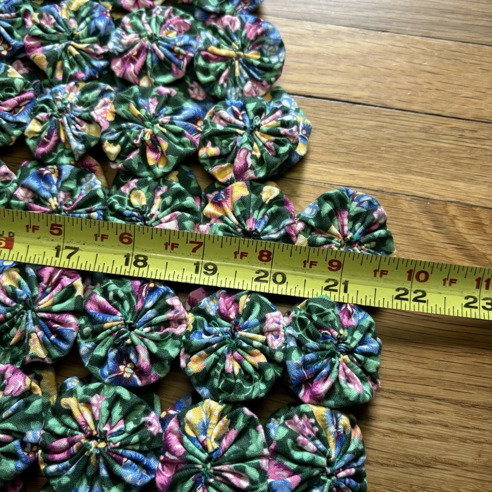 VTG Homemade Rosettes Vest Multicolor Floral Women's OS Unique Artsy Art To Wear - Picture 6 of 8